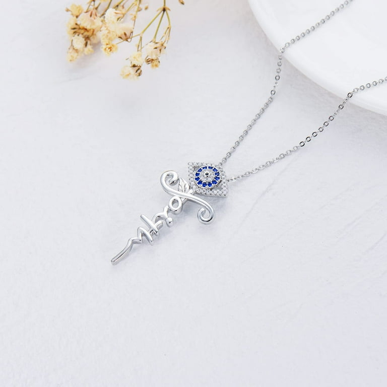 Coachuhhar Evil Eye Necklace 925 Sterling Silver Faith Pendant