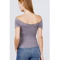 thumbnail image 4 of Short Sleeve Off The Shoulder Smocked Rayon Spandex Top, 4 of 5
