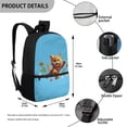 thumbnail image 5 of KUIFORTI Tote Backpack Bookbag Laptop Backpacks Multipurpose Daypack for Boys Girls 17 Inch SchoolBag, Cartoon Cat Print Blue, 5 of 6