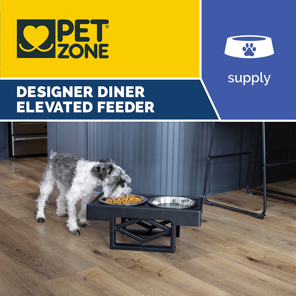 Pet Zone Designer Diner Adjustable Elevated Dog Bowls photo 5