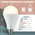 thumbnail image 4 of 10 Pack Rechargeable Light Bulb Emergency Battery Operated Light Bulbs LED Dimmable 3000K 9W 800Lumens E26 1200mAh for Power Outage Hurricane Camping Reading, 4 of 8