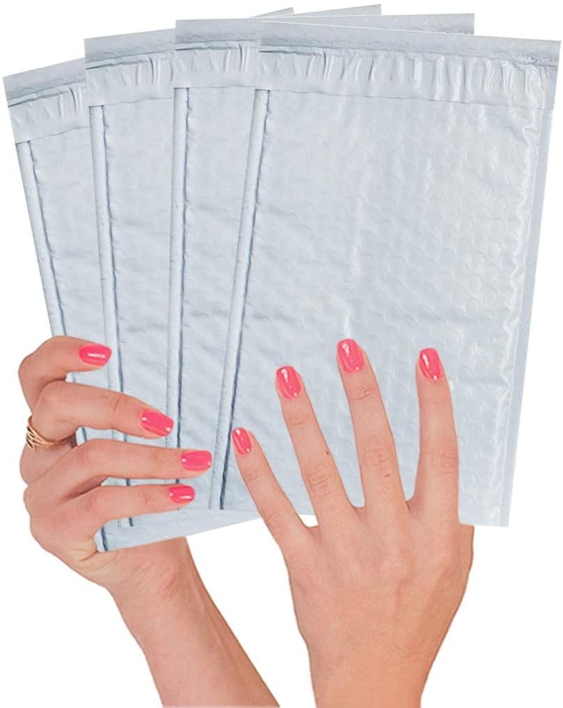 25 Pack Small Poly Bubble Mailers 4x7. Padded envelopes 4 x 7 White