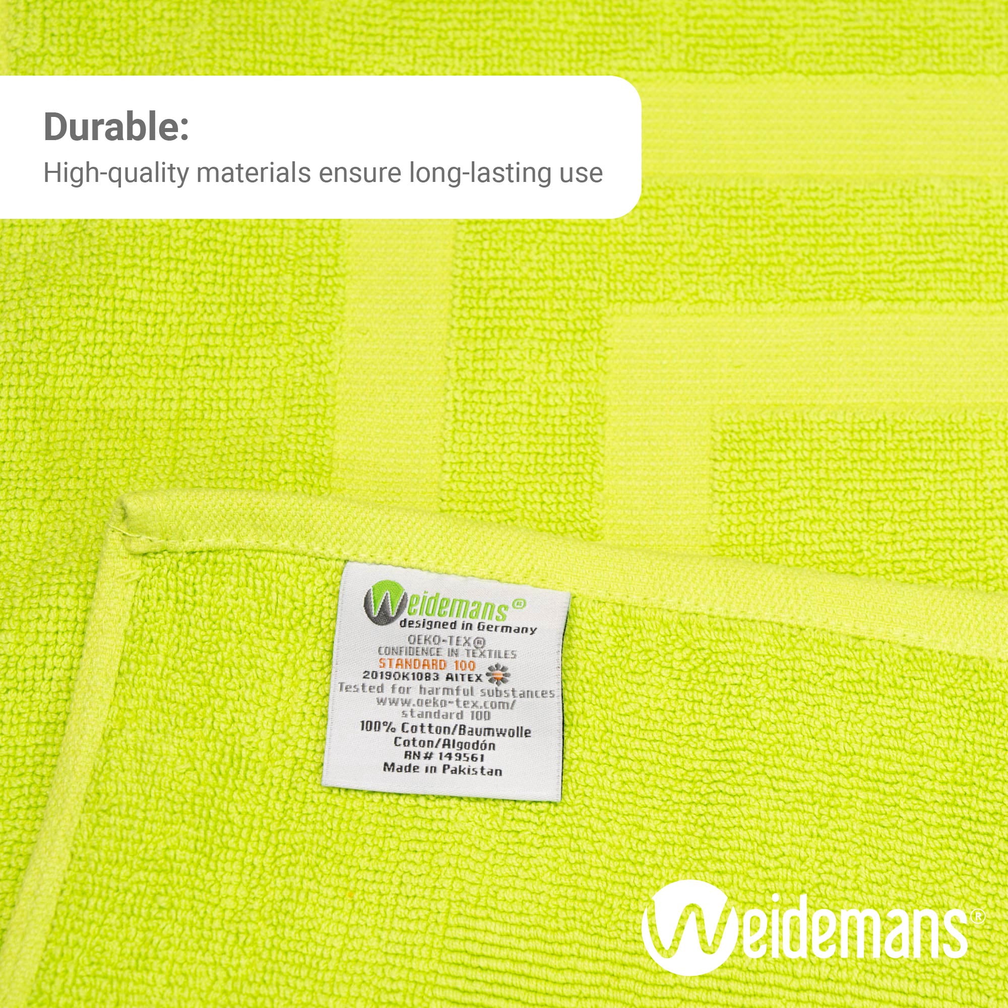 Weidemans 100% Cotton Bath Mats for Bathroom | 950 GSM Luxury Towel Bath Mat/Rug Set of 2 (Size 20" x 31.5") | Eco-Friendly & Machine Washable Bath Mat Set with a Soft & Absorbent | Apple Green