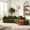 Green, variant on 116" Curved Polyester Sectional Sofa, Modern Pearl Upholstery 3 Seat Cloud Couch with Chaise Lounge & 4 Pillows for Living Room, Green