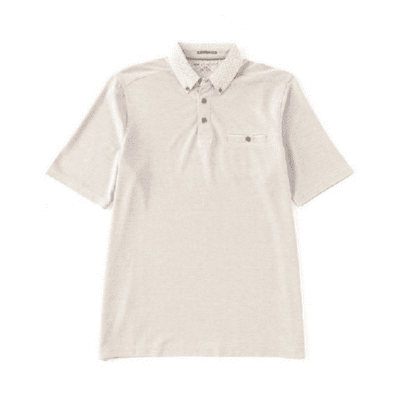 Age of WisdomPinpoint Polynosic Short-Sleeve Polo Shirt Tan Size M