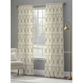 thumbnail image 4 of Beige Geometric Sheer Curtains for Living Room Bedroom Simplistic Chic Rustic Hexagon Pattern Sheer Curtains 84 Inch Long 2 Panels Set Light Filtering Curtain Window Treatments Drapes for Dining Room, 4 of 6