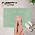 thumbnail image 3 of Canadian Linen Everest Bathmats, 2 Pack, 20"x30", Soft Absorbent Bath Mat Lightweight Quick Dry Washable Soft Shower with Greek Key Design, Sage Green, 3 of 9