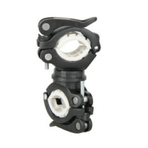 NICEXMAS Black 360 Degree Rotating Bike Handlebar Flashlight Holder Clamp with Rubber Pad and Quick Release