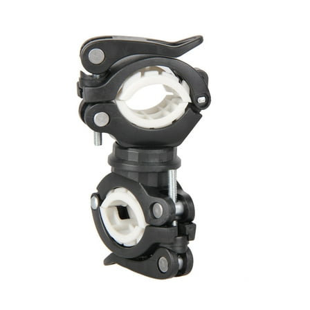 NICEXMAS Black 360 Degree Rotating Bike Handlebar Flashlight Holder Clamp with Rubber Pad and Quick Release