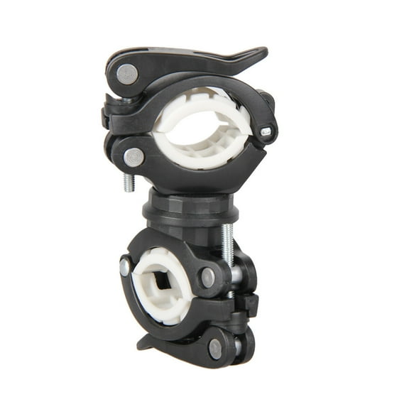 NICEXMAS Black 360 Degree Rotating Bike Handlebar Flashlight Holder Clamp with Rubber Pad and Quick Release