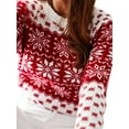 thumbnail image 5 of Women Christmas Sweaters Long Sleeve Elk Snowflake Print Knit Tops, 5 of 6