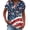 Dark Blue(American Flag Butterfly), variant on Iaqnaocc Womens Shirts 250 Anniversary Usa 4th Of July Short Sleeve Button V Neck Patriotic American Flag Butterfly Tees Vintage 2026 Summer Festival Tee Shirts Dark Blue M