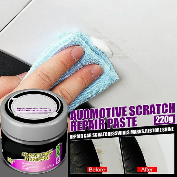 Cera reparadora para arañazos de coche | Pasta removedora de arañazos profundos en pintura de vehículo 220g | Crema para pulir y limpiar pintura | Aplicación fácil para bricolaje | Gran capacidad