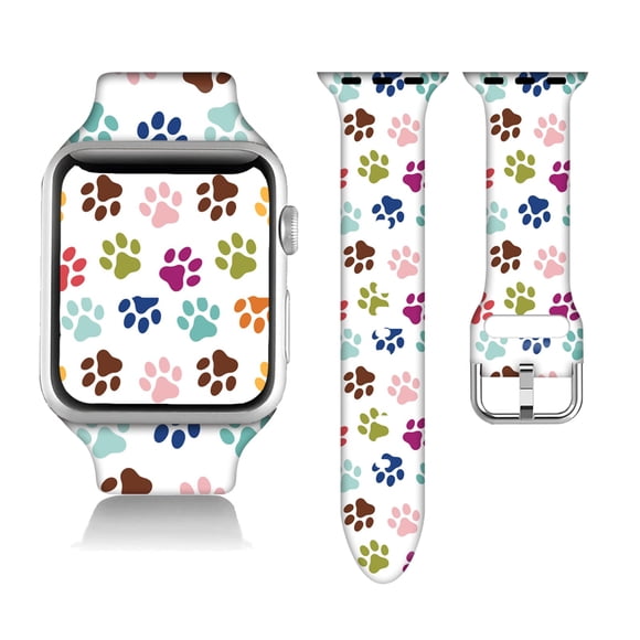 Compatible Con Dog Paw Apple Watch 38/40/41/42/44/45 Mm Para Mujeres Y Hombres, Silicona Suave, Regalos Para Perros, Decoraciones, Pulsera De Repuesto Para Iwatch Series 7, 6, 5, 4, 3, 2, 1 Se.38 Mm/4