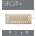 thumbnail image 3 of Washable Skid-Resistant Runner Rug, Trellis Border, Beige and White, 26" x 60", 3 of 8