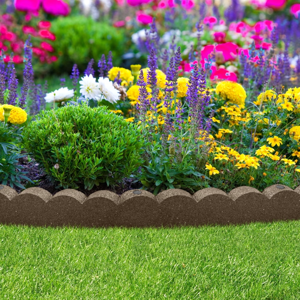 EzBorder Scallop Garden Border 2" Thick in Earth Colour - 2 Pack