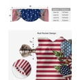 thumbnail image 6 of Tie Up Valance Curtain for Kitchen, Independence Day Daisy Stripes and Stars Rod Pocket Short Curtains Adjustable Tie-Up Shade Valances, Red Blue Window Treatment for Bathroom Living Room Bedroom, 6 of 7