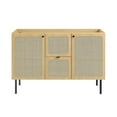 thumbnail image 6 of Single Sink Vanity Cabinet, Brown Oak Black, Wood, Hotel Bedroom Bathroom, Modern Contemporary HB36430, 6 of 15
