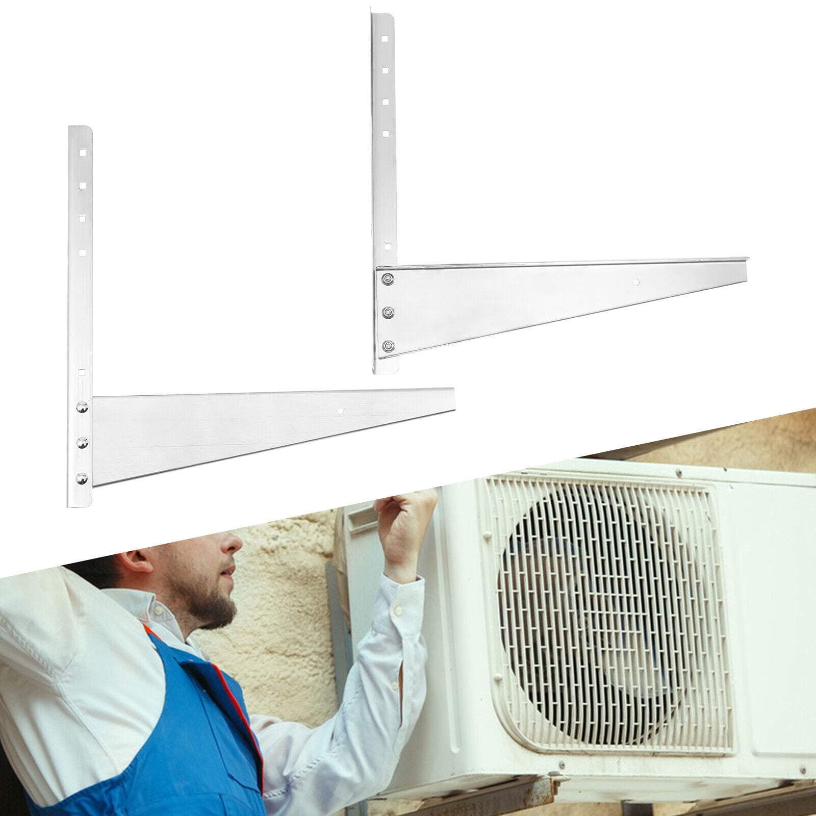 2PC Wall Mount Bracket Mini Split Air Conditioner Outdoor Unit Support Brackets