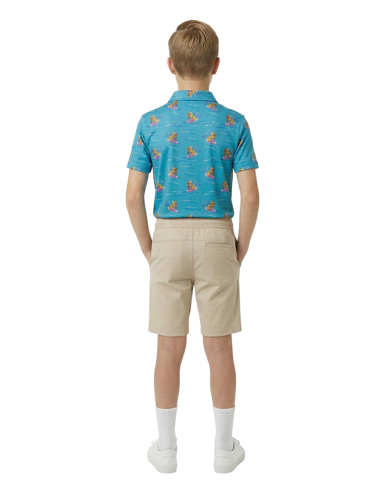 Birdie Bound Boys Rubber Ducky Print Polo Top with UV 30, Sizes XS-XL