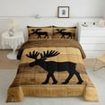 thumbnail image 2 of Manfei Animal Moose 3-Piece Full Size Comforter Sets,Jungle Animal Bedding Comforter Set,Woodland Wildlife Bedding Sets,Microfiber Lodge Bedroom Decorative,Reversible, 2 of 8