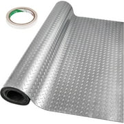 VEVORbrand 3.9x6.5ft Garage Flooring Cover Mat, Vinyl Diamond Floor Anti-slip Covering Gym Flooring Mat, Silver