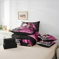 thumbnail image 6 of Feelyou Pink Angel Wings Bedding Comforter Set 7pcs, Sugar Skull King Bedding Sets, Happy Halloween Bed Sheets for Girls, Gothic Pink Gray Room Decor, 6 of 8