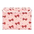 thumbnail image 2 of Large Fliplid Foldable Storage Bin Boxes Cubes Baskets with 2 Handles for Clothes Books 16.5x12.6x11.8 Inch Red Bows and Polka Dots, 2 of 7