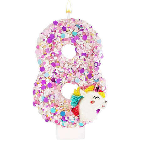 wuyuhangppo 0-9 Number Birthday Candle,Happy Birthday Cake Candle， Unicorn Themed Party Supplies