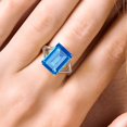 thumbnail image 4 of Gem Stone King 7.00 Ct Octagon Swiss Blue Topaz 925 Sterling Silver Solitaire Ring, 4 of 5