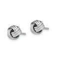 thumbnail image 2 of 925 Sterling Silver Rhodium-plated Triple Knot Post Earrings; for Adults and Teens; for Women and Men, 2 of 3