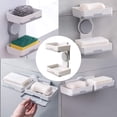 thumbnail image 3 of Jabonera autodrenante ZHAOCHENG de plástico giratoria para baño sin perforación con adhesivo fuerte, 3 of 5
