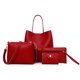 thumbnail image 1 of Qarigey Conjunto de bolso de mano, Kit de tarjetero, monedero de tamaño compacto, cuero PU, diseño de moda, mango, superficie lisa, sin rebabas, Carteras Rojo Qarigey AP006179-03, 1 of 6