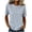 Blue, variant on Womens Summer Tops Elbow Length Sleeve Crew Neck Shirts Loose Fit Casual Basic Tees for Women