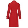 thumbnail image 4 of Black and Friday Clothing Sales Idoravan Trench Coats for Women Plus Size Fashion Women Casual Solid Color Coat Long Sleeve Overcoat Tops Winter Outwear Red L, 4 of 7