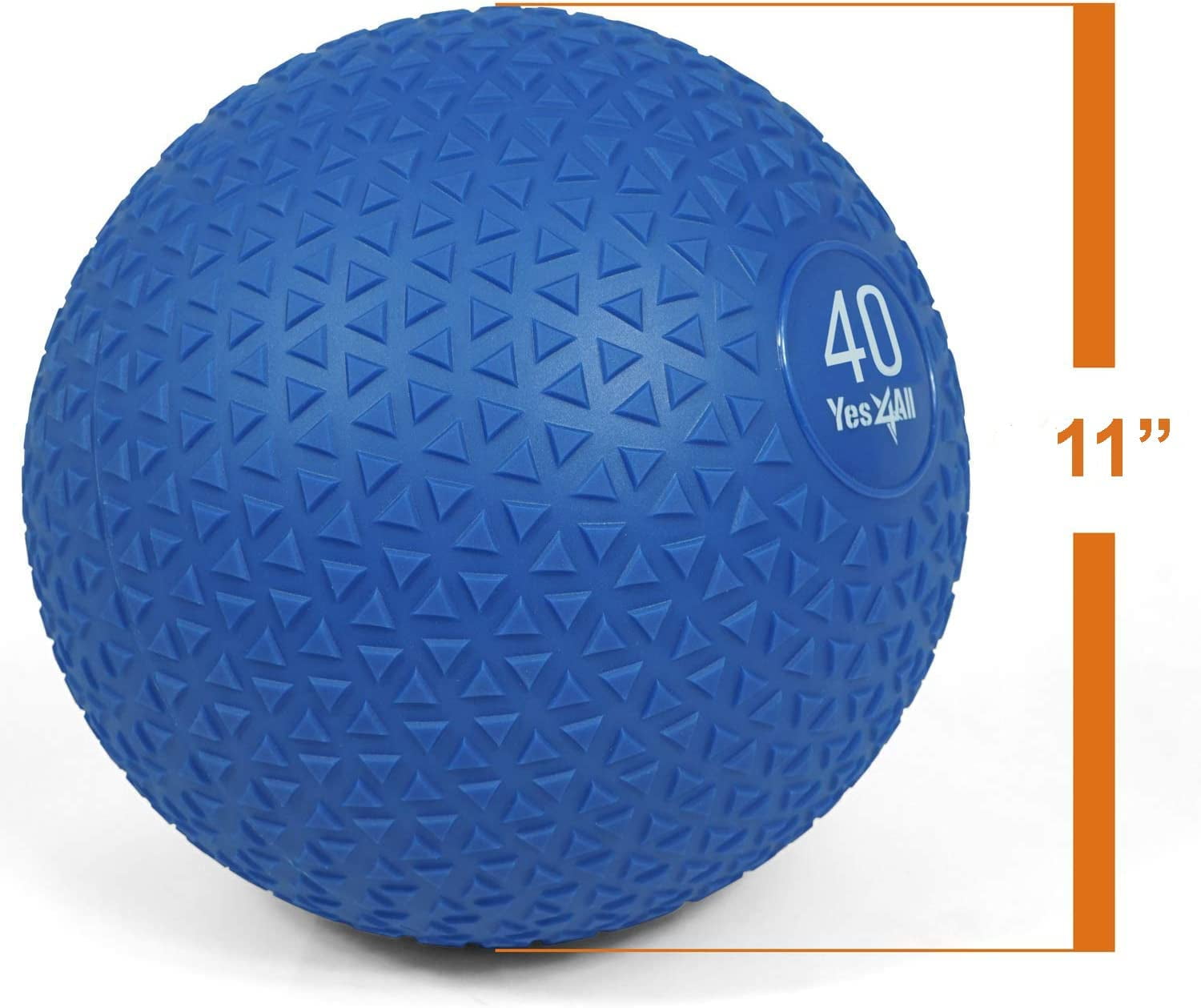 Yes4All Slam Ball, PVC Sand Filled Medicine Ball, 10-40lbs Weight Ball - Triangle Blue 40LBS