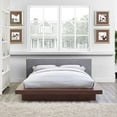 thumbnail image 6 of Modway Freja Queen Wood Polyester Fabric Platform Bed in Walnut/Gray, 6 of 7