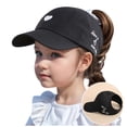 thumbnail image 4 of Oiyii Pretty Baseball Caps for Toddler Girl Heart‑Stitched Bucket Hats Casual Daily Cap, Black, 4 of 4