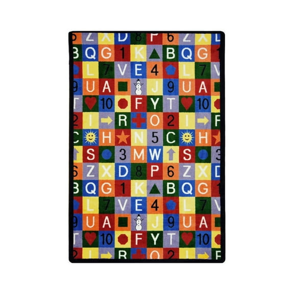 Edu-Squares 7'8" x 10'9" area rug in color Multi