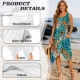thumbnail image 3 of HELLHERO Sundress, Gradient Color Leopard Print Side Pockets Sleeveless Sundress, Pleated Round Neck Summer Sleeveless Dress for Beach Vacation Festival Party, 3 of 6