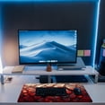 thumbnail image 6 of Desk Mat, Red Fire Dragon Scales Desk Pad, Cool Dragon Large Gaming Mouse Pad for Desk, 31.5"x11.8" Extended Big Computer Keyboard Mouse Pad with Non-Slip Base and Stitched Edge, 6 of 13