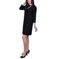 thumbnail image 3 of 3/4 Sleeve Crepe Knit Sheath Dress With Cutout, 3 of 3