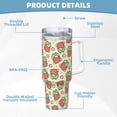 thumbnail image 5 of Sikiie Frog Hold Strawberry Insulated Stainless Water Bottle Lid Travel Mug Cup Insulated Tumblers Cup 40oz Ice Bully With Handle, 5 of 8