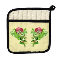 Betsy Drake Interiors Geraniums on Yellow Pot Holder