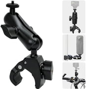 360° Adjustable Bicycle & Motorcycle Handlebar Mount for Action Cameras - Compatible with Insta360 X5/X4/X3, GoPro Hero 13/12, DJI Action - Secure Non-Slip Grip, Universal 16-38mm Fit