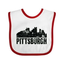 Inktastic Pittsburgh Skyline Grunge Boys or Girls Baby Bib