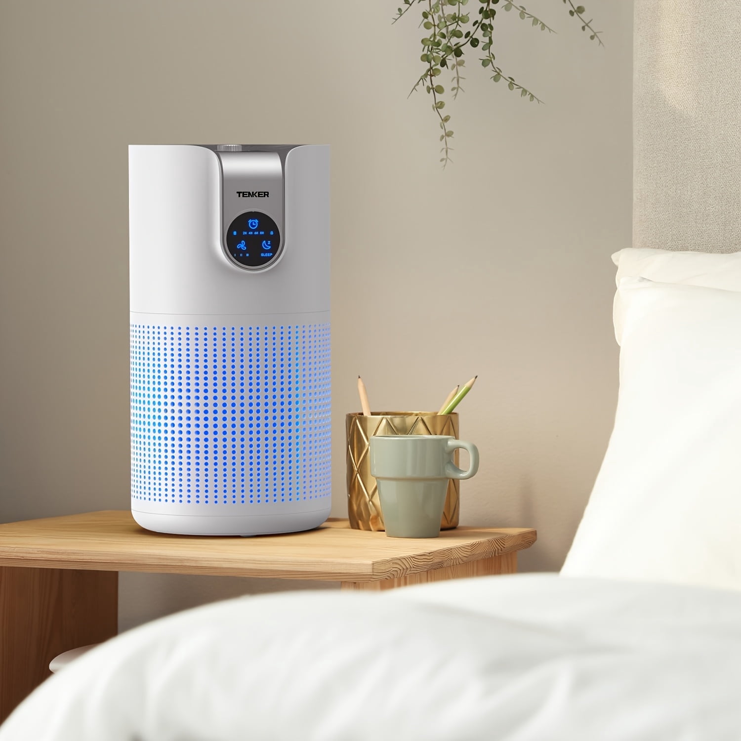 Air Purifier For Home And Bedroom With Aromatherapy, H13 True Air Purifier Cleaner For Bedroom , 3 Fan Speed, Sleeping Mode, White