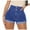 women a.Blue denim shorts, variant on Tuphregyow Women's Medium Length High Waisted Washed Denim Shorts with Elastic Cuffs Straight Leg for Spring Fashion Outdoor Made with Stretchy Slimming Elastic Denim Material,Casual Wear Blue S