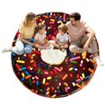 thumbnail image 4 of XINGAG Novelty Chocolate Sprinkle Donut Shaped Blanket, Funny Realistic Warm Food Throw Blanket, Soft Cozy Blanket for Sofa Bed, Unique Gift for Family Friends, 4 of 5