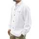 thumbnail image 3 of Camisa de manga larga de lino de algodón delgada de color sólido casual de moda para hombres Blusa de cárdigan Fridja  po4529, 3 of 4